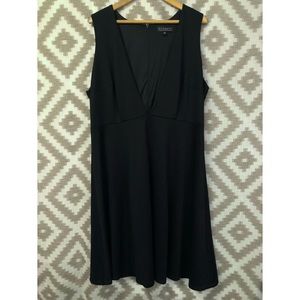 Eloquii Black Plunge V Neck Sleeveless A Line Dress